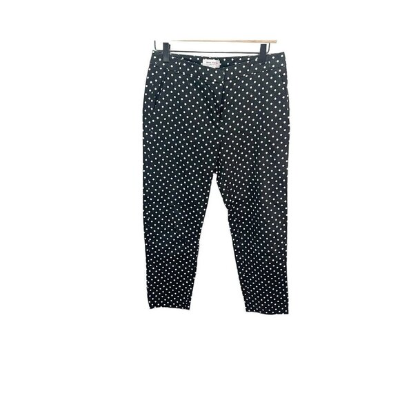 ANNA RACHELE ITALY Pants Black Polka Dot Trouser Career Euro 42 Womens 12/14 - Picture 1 of 5
